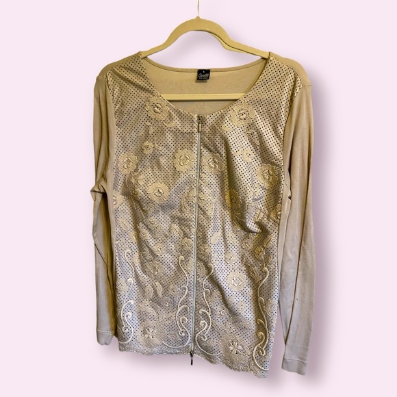 Oscalito Filo Scozia Embroidered Zip Front Jacket - Picture 5 of 6